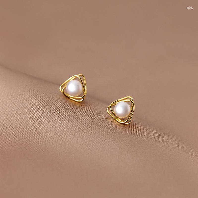 

Stud Earrings Enosola 925 Sterling Silver Natural Baroque Pearl Geometric Line For Women Fashion Charming Simple Party Jewelry