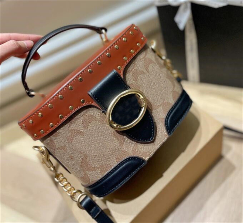 

Cosmetic Bags Fashion Cylinder Makeup Bag Women Designer cs Toiletry Travel Pouch wallet Lady Vintage genuine leather Handbag Shoulder crossbody trunk tote Purses, White