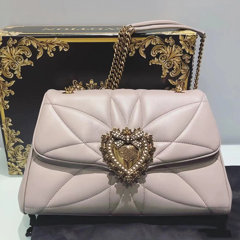 

designer bags chain handbag Classic Cross body Real Genuine tote bag leather With Serial Number 5A Quality Women Fashion DG, Apricot color