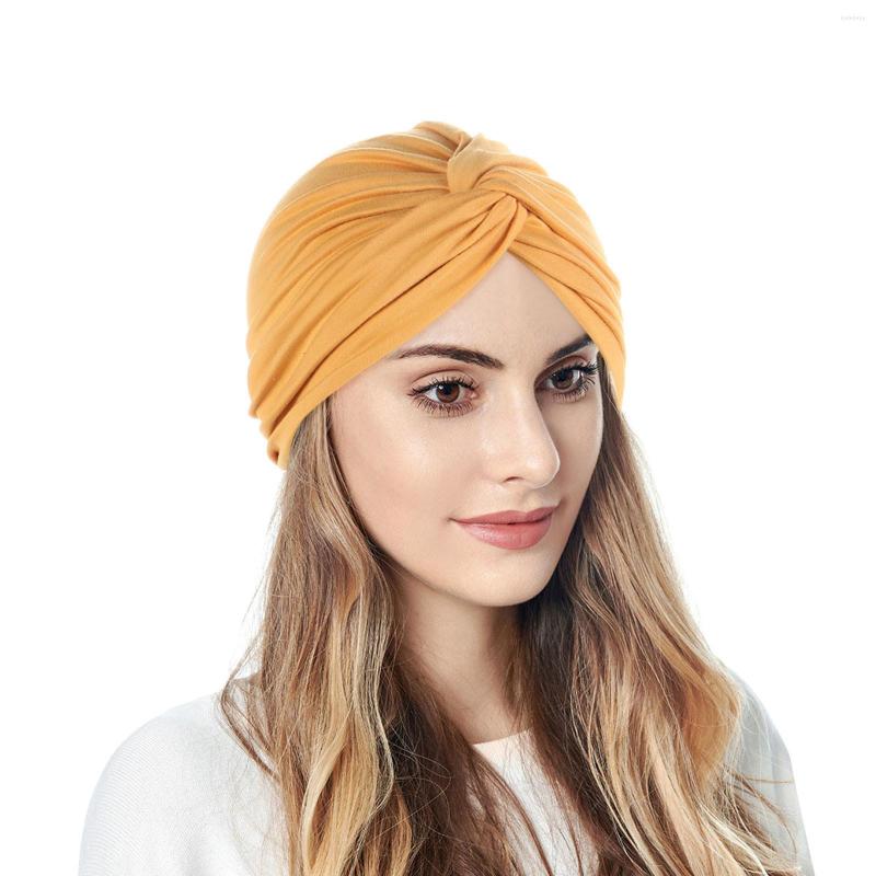 

Ball Caps Women Turbans Knot Pre Tied Bonnet Cap Headwraps Hats Blessed Headband Still, Black