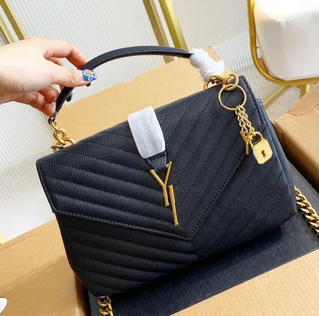 

Designer bag Women Bags Handbags Shoulder Bags tote bagg black calfskin classic diagonal stripes quilted chains double flap medium cross body, Box