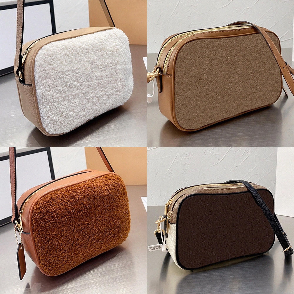 

Jamie Camera Bag Blocked Signature Canvas Refined Pebble Leather Designers Camera Crossbody for Women Inside Multifunction Pocket