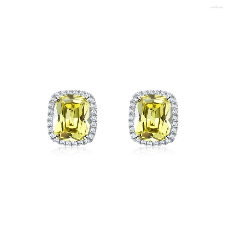 

Stud Earrings Earring For Women 925 Sterling Silver Pin Yellow Zircon Crystals Female Ear Brincos Pend Fine Jewelry
