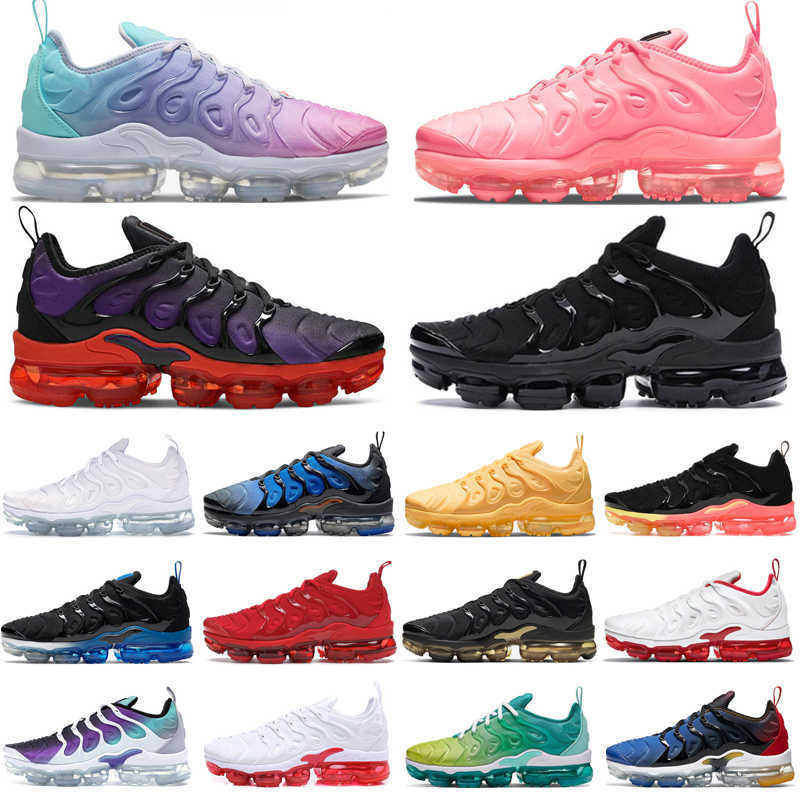 

hotsale tn plus running shoes Men Women Triple Black White Knicks Atlanta Hyper Violet Volt mens trainers sports sneakers size us 13, White volt