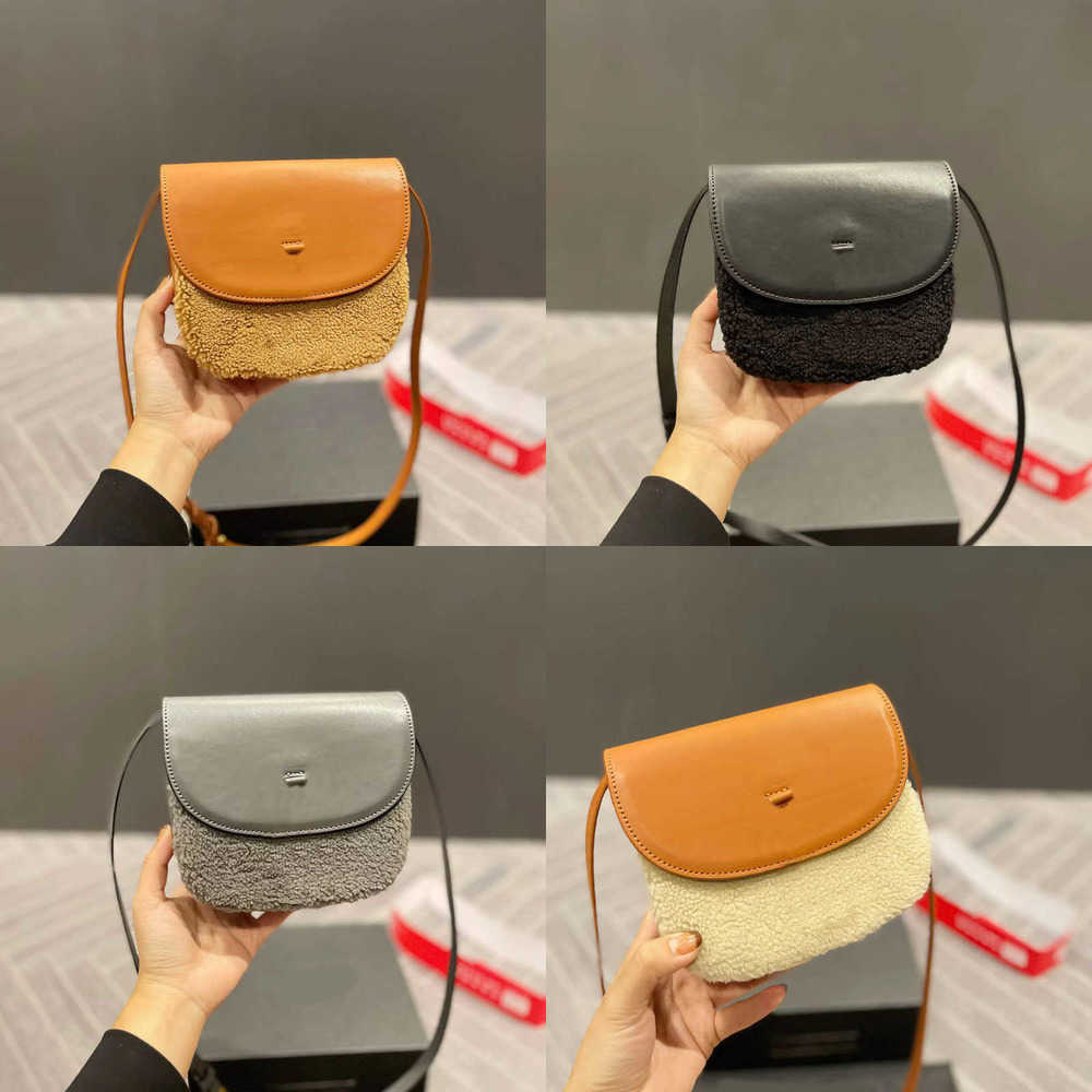 

New Evening Bags Designer Cross Bod Women Fur Shoulder Wallet Handbags Solid Color Handbag Cowhide Purse High Qualit Female Phone Bags 220920, Black-fur