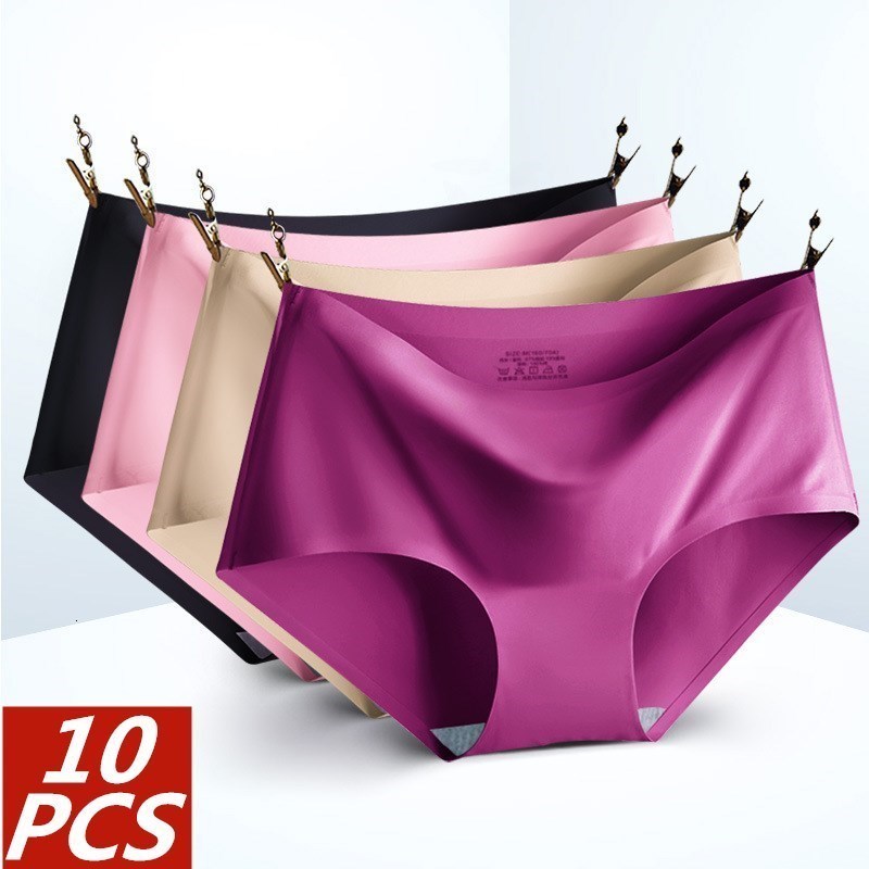 

Women's Panties Women Panties Solid Seamless Underwear Plus Size Comfortable Silk Satin Lingerie Health Underpants 221202, 10se