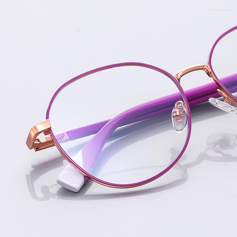 

Sunglasses Round Metal Anti Blue Light Glasses For Optical Lens Ultra-Light Design Computer Protection Eyeglasses Women's Brand Eyewear