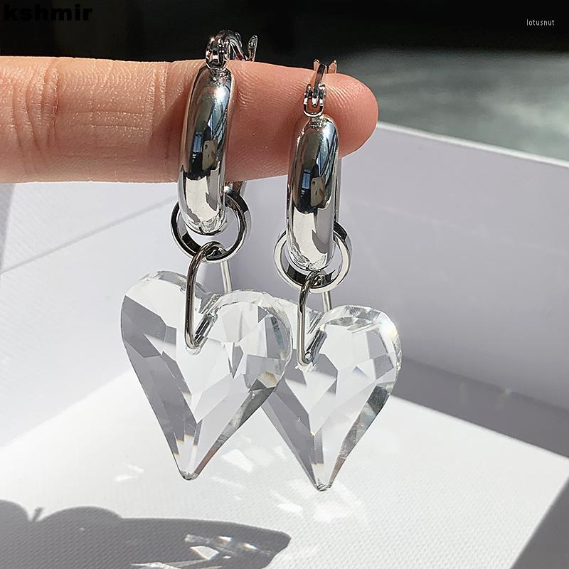

Dangle Earrings Kshmir Fashionable Advanced Design Metal Transparent Imitation Crystal Women's Light Luxury Drop