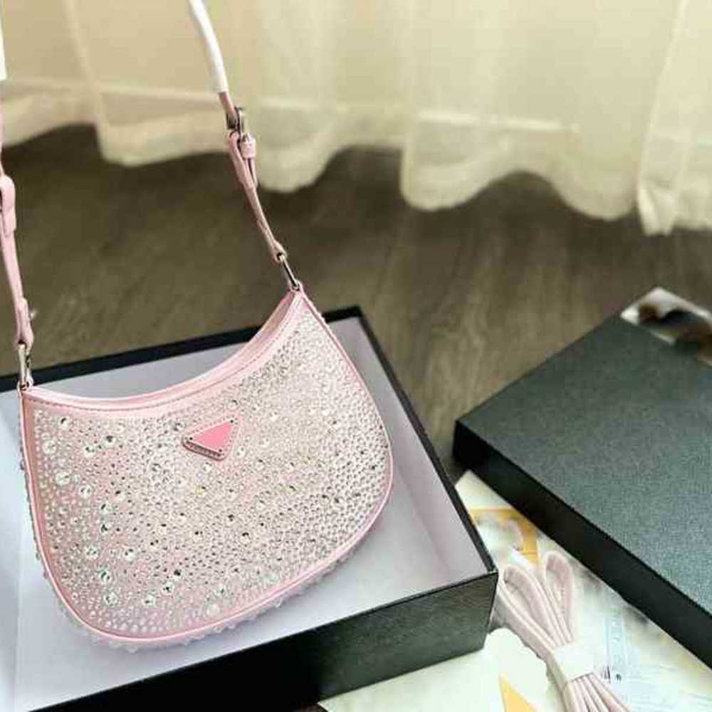 

Evening Bags Underarm Bags Full Diamond Sheet Music Package Famous Brand Designer Shoulder Women Crossbody Handbag Clutch Female Purses 220519, White