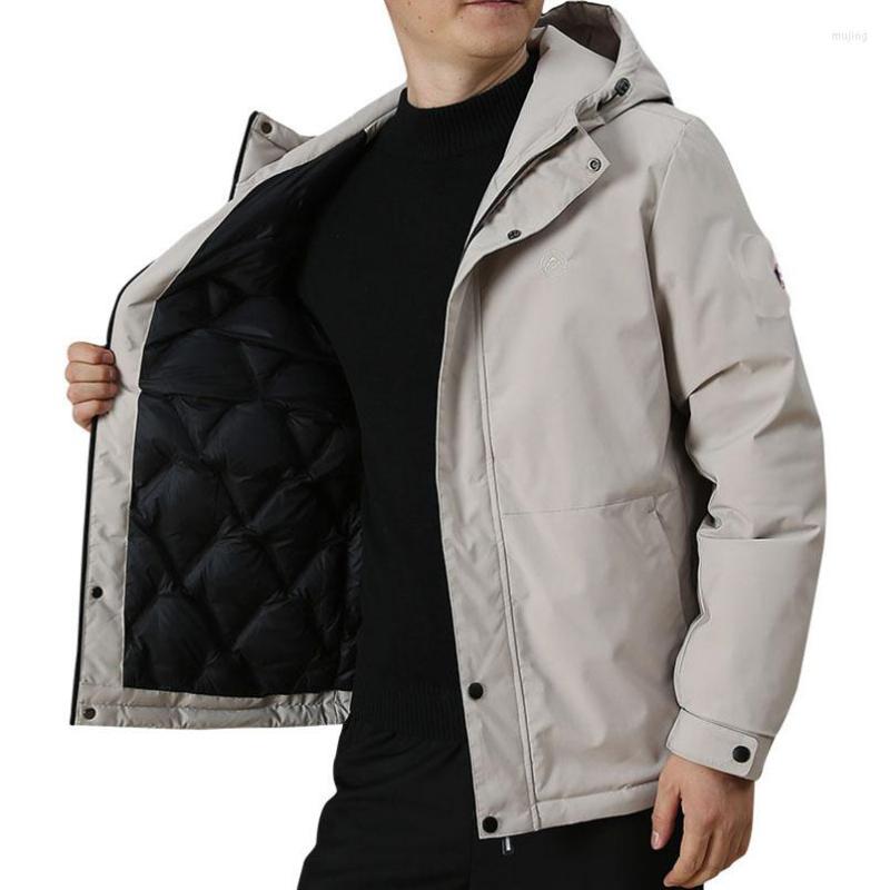 

Men's Down 2022 Winter Jacket Brand Puffer Hooded Quilted Coat Male Casual Oversized Warm Padded Clothing Thick, Beige