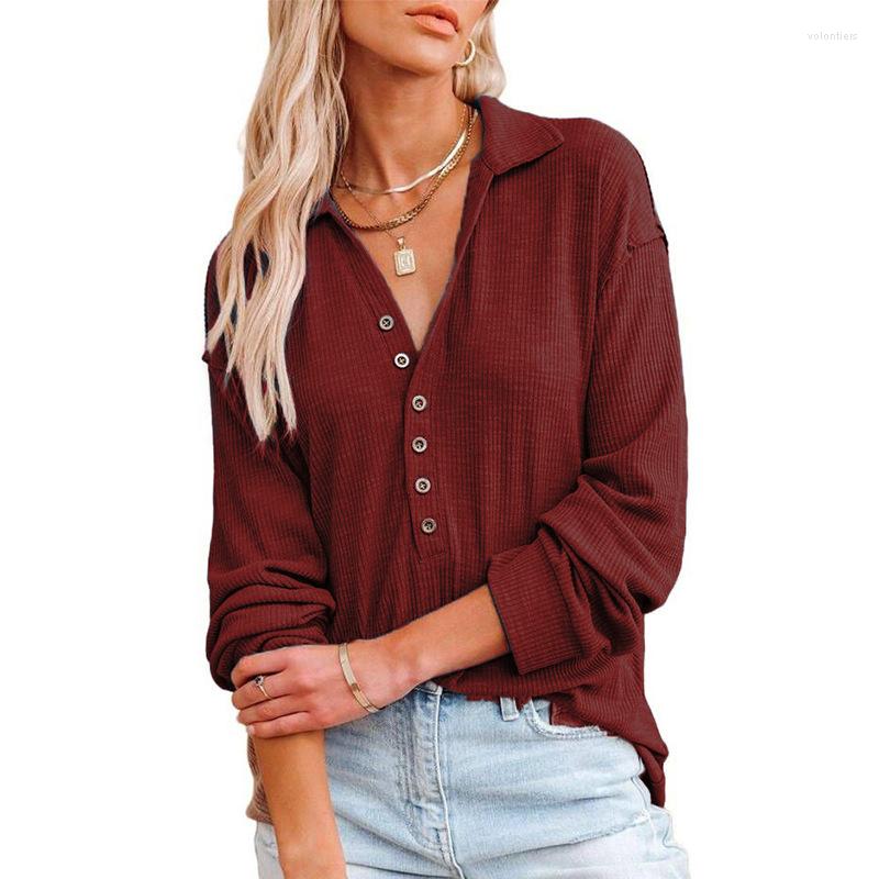 

Women' T Shirts Loose Casual Long Sleeve Tops Button Elegant Shirt Turn Down Collar Blouses Women Sexy Solid Aesthetics Tshirt Autumn Basic, Black