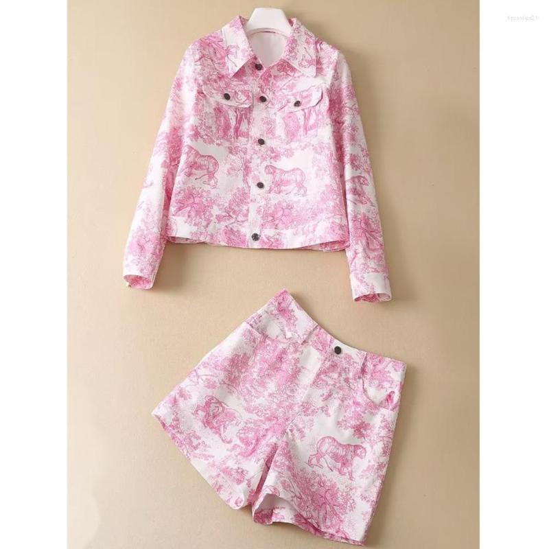 

Women' Tracksuits Fashion Spring Autumn Women' Set Long Sleeve Jacket Tops Mini Shorts Elegant Chic Casual Party Celebrity High, Pink