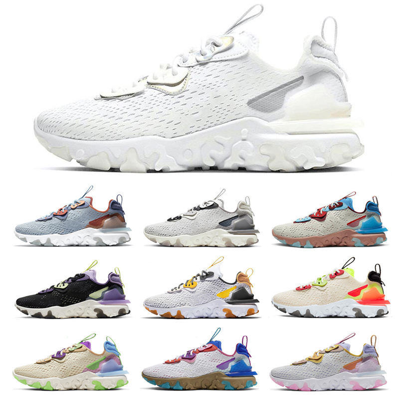 

2023 React Vision Women Men Running Shoes Mens Trainers Honeycomb Triple Black White Iridescent Pastel Jogging Woman Sport Sneakers, Color #5 40-45