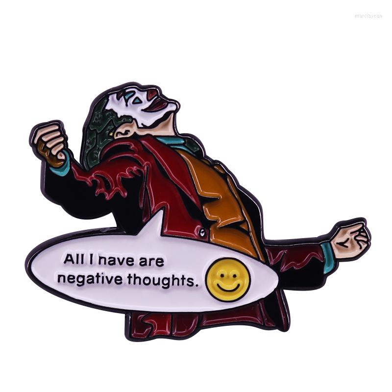 

Brooches Joker "All I Have Are Negative Thoughts" Enamel Pin Inspired By Joaquin Phoenix 2022 The Movie