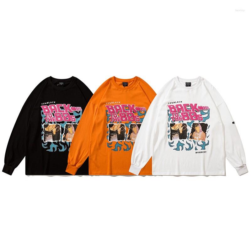 

Men's Hoodies GTDOM 2022 Autumn And Winter Man's Casual Hip Hop Oversize Long Sleeve O-Neck Sweater Loose High Street Printing, Black