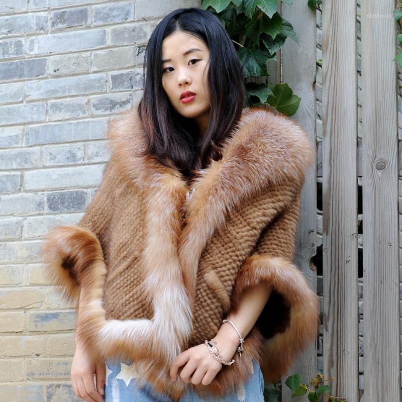 

Scarves CX-B-M-99A Women Winter Cape Real Shawl With Trim - DROP