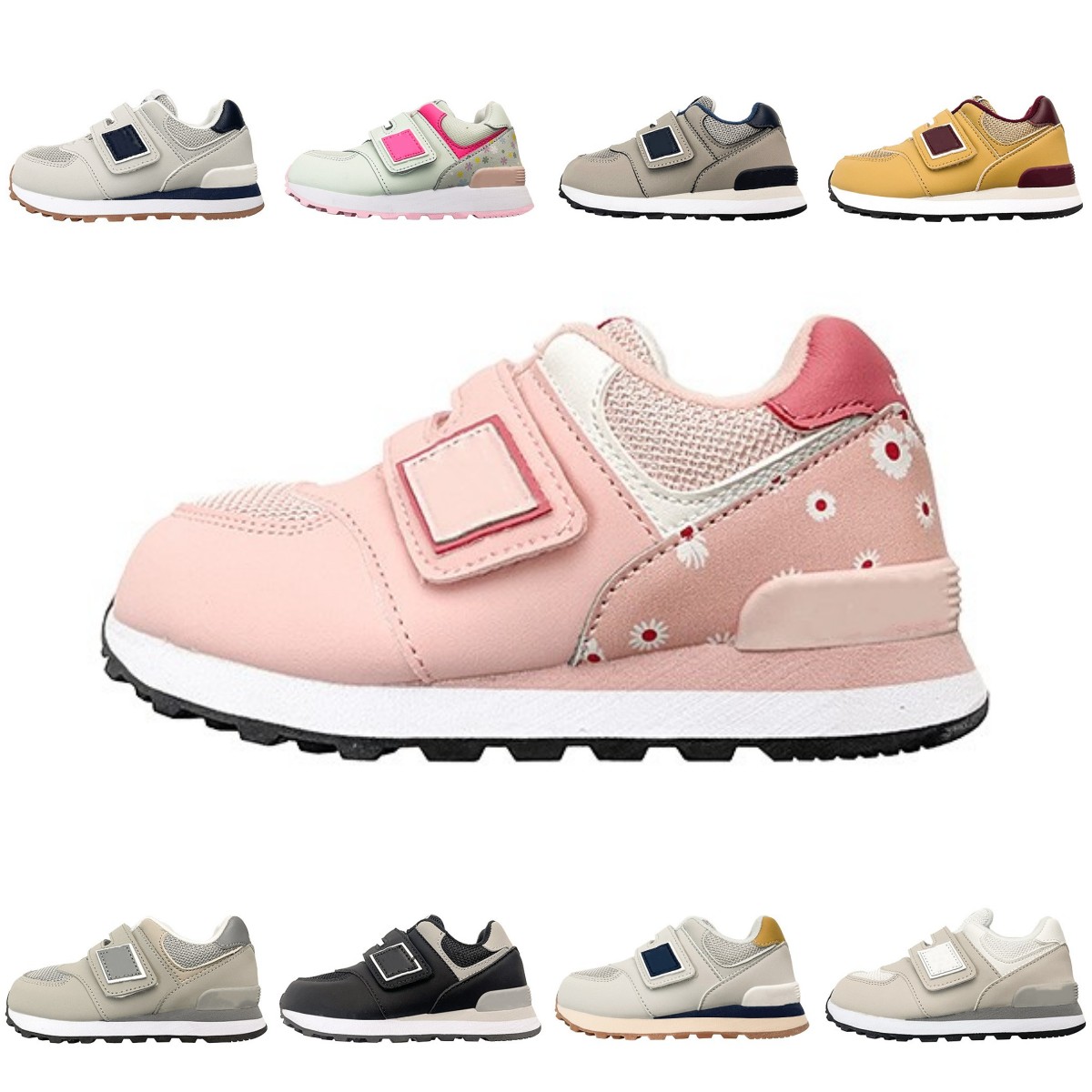 

designer kids shoes 574 boys sport Sneaker nb hook & loop toddlers shoe girls youth kid children Black Trainers infants baby dark blue pink size 26-35