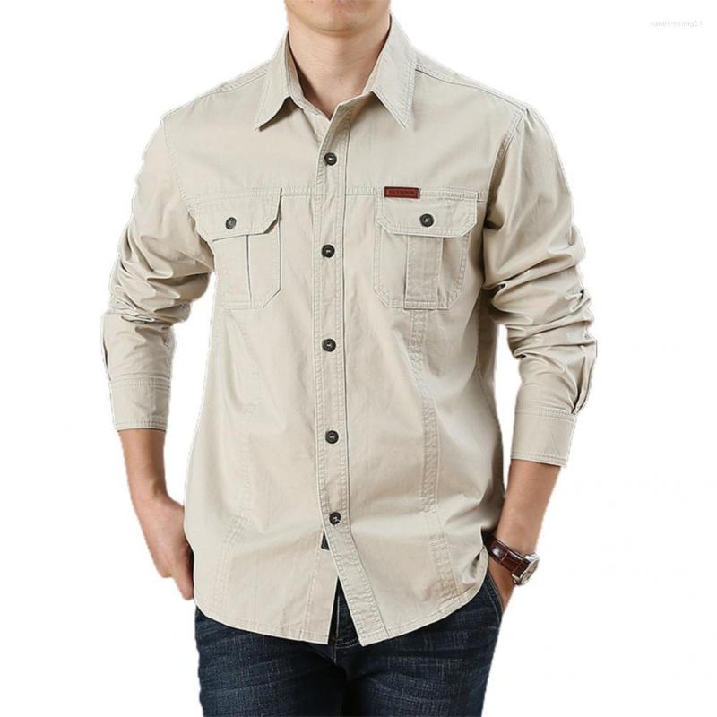 

Men's Casual Shirts Men Top All Match Spring Shirt Simple Cardigan Trendy, Dark blue