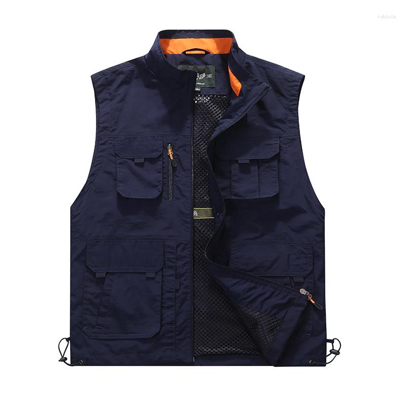 

Men's Vests Summer Men's 2022 Men Sleeveless Multi-pocket Vest Spring Autumn Casual Multifunction Travels Outdoors Waistcoat Male, Army green