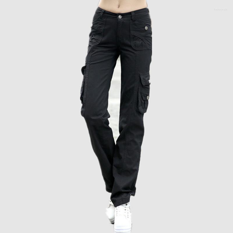 

Women' Pants Summer Style Military Cotton Cargo Women Loose Trousers Female Casual Baggy Ladies Black Khaki Capris