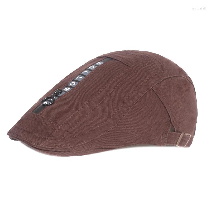 

Berets Fashion Summer Caps For Men Women Casual Peaked Adjustable Letter Retro Sun Hats Casquette Cap Gorras, Black