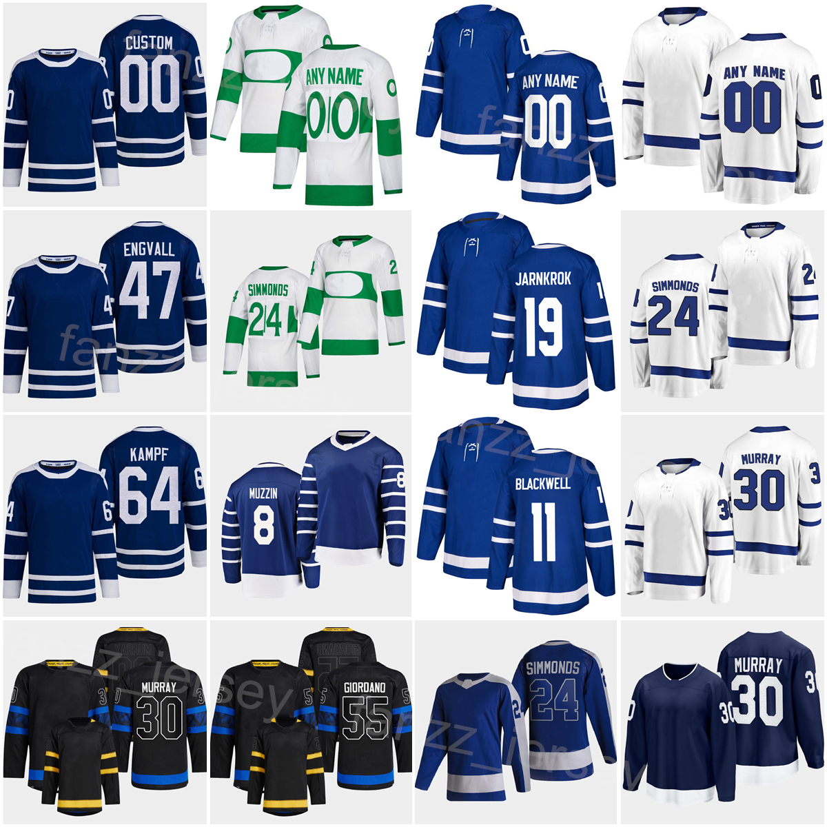 

Reverse Retro Hockey 19 Calle Jarnkrok Jerseys 22 Fraser Minten 64 David Kampf Pierre Engvall Matt Murray Colin Blackwell Mark Giordano Rasmus Sandin Men Kids Women, Blue