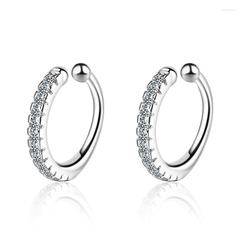 

Backs Earrings 2022 Fashion Cubic Zirconia Ear Cuff Bohemia C Shaped Rhinestone Small Earcuffs Clip For Women Wedding Jewelry