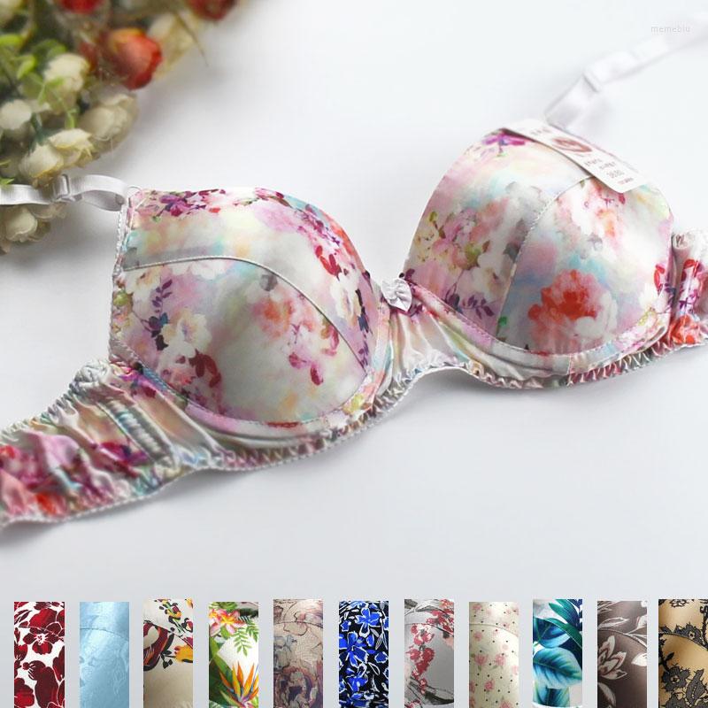 

Bras -Selling Natural Silk Bra Underwear Double Faced Print Summer, Gold