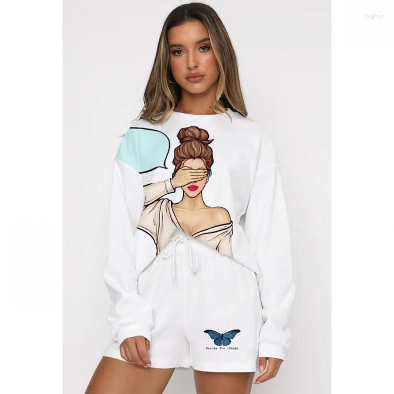 

Women' Tracksuits 2 Piece Sets African For Women Print Elastic Bazin Baggy Shorts Rock Style Dashiki Famous Suit Lady Outfits, White