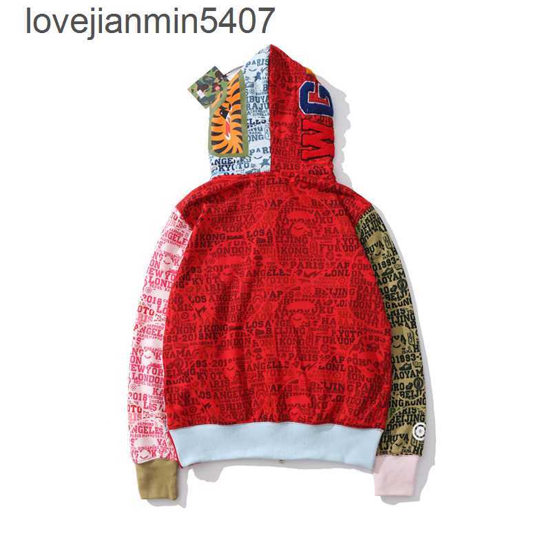 

Fashion Popular Logo Men's Hoodie Shop Wholesale and Retail 3d Printing New Shark Head Anniversary Limited Sweater Camouflage Multi-layer Splicing, 222545
