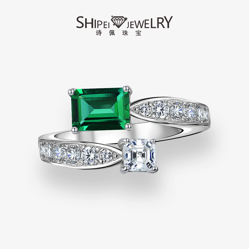 

Solitaire Ring 1ct Cultivate Emerald Fashion Open Rings for Women