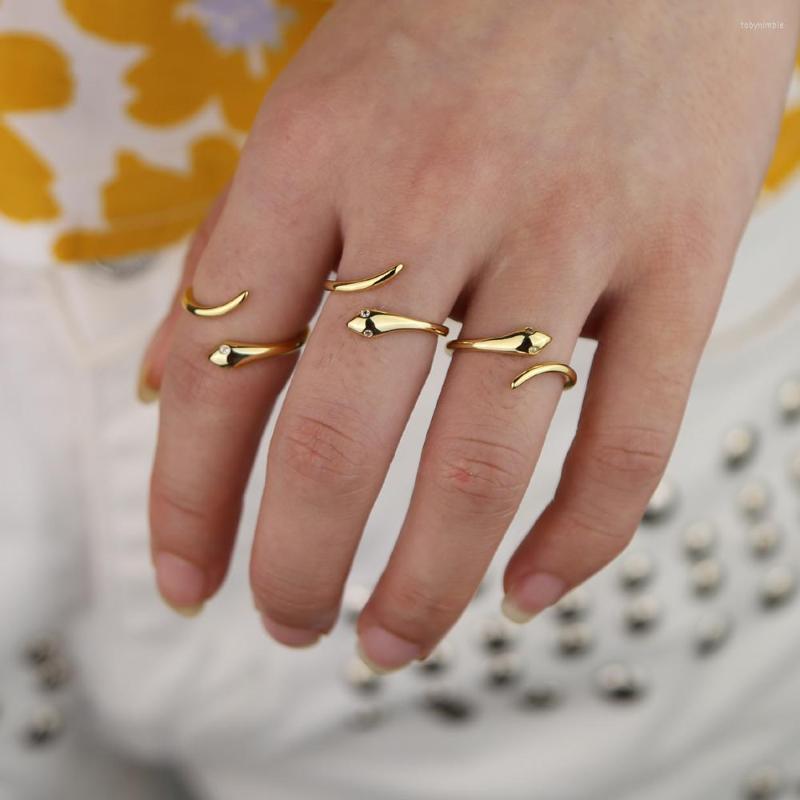 

Wedding Rings Wholesale Minimal Delicate Gold Color Cute Animal Women Open Knuckle Finger Ring Resizable