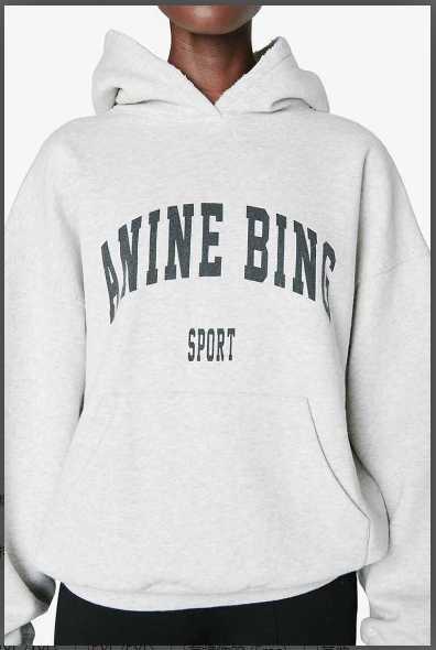 

Women's Hoodies Sweatshirts Anine Bing Women Designer Hoodie Sport Classic Hooded Print Fleece Sweatshirt Grey Fashion Pullover gjhg sdfdsf, Gray fleece