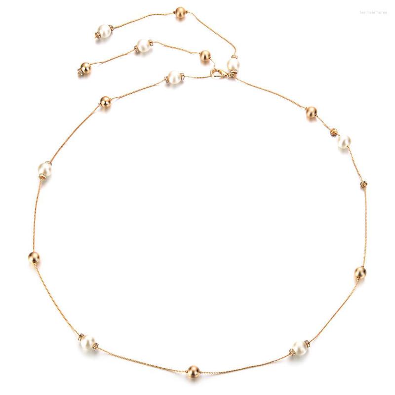 

Belts Pearl Diamante Diamond Ladies Waist Chain Charm Belt  Fit All, Black