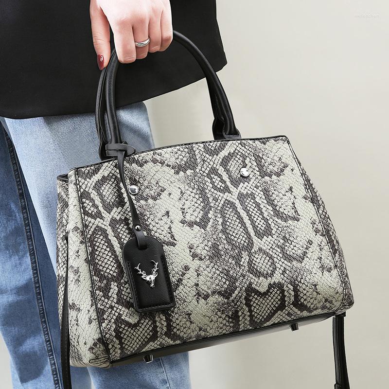 

Evening Bags Crossbody Luxury For Women 2023 Fashion Top Quality Genuine Leather Shoulder Bag Serpentine Pattern Purse And Handbag, White