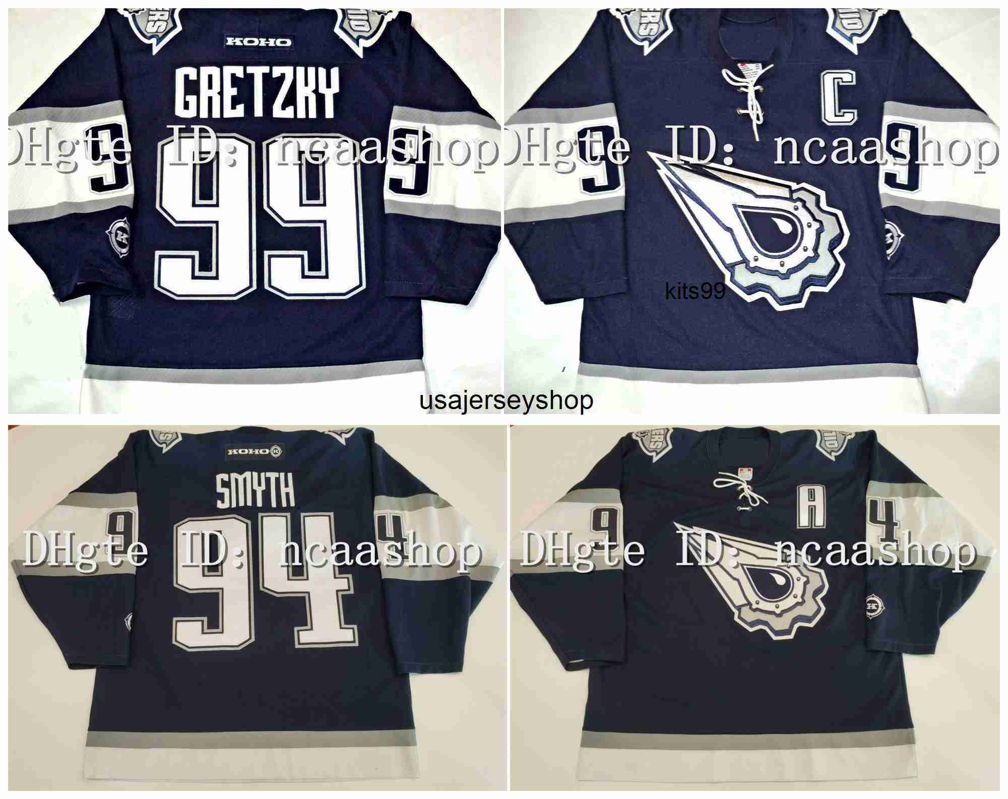 

2001 Vintage Koho Jersey 94 Ryan Smyth 97 Connor McDavid 99 WAYNE GRETZKY 89 Mike Comrie Stitching Custom Retro College, As pic