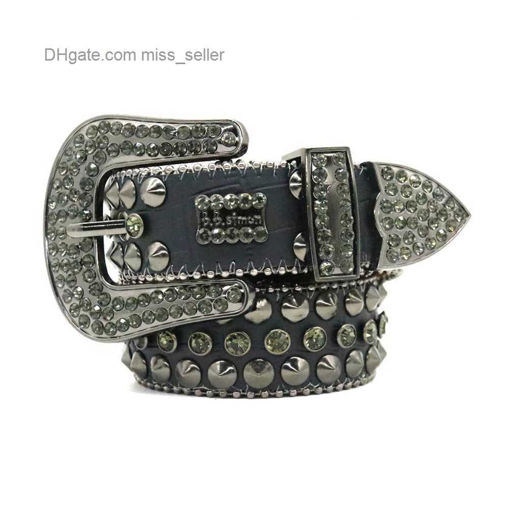 

2022 Designer Belt Bb Simon Rhinestone Belt Waist Gun Color Beads Brilliant Embedding Pure Handmade Personalized Trend Dark miss seller, Multi