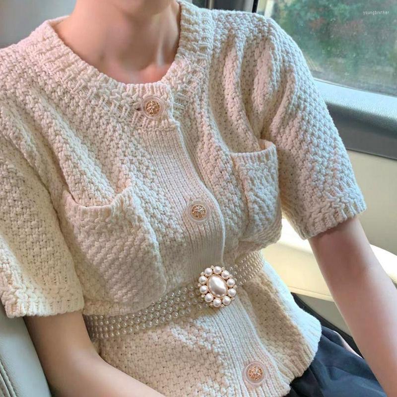 

Belts For Dress Skirt Sweater Thin Waistband Rhinestone Strap Waist Girdle Chain Pearl Ladies Belt, Black