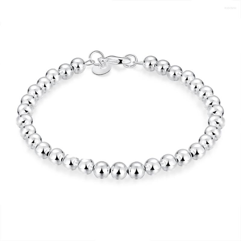 

Link Bracelets Simple Beads Bracelet Trend Korean Fashion 925 Silver Chain Charm Wedding Anniversary Christmas Gifts Women Luxury Jewelry