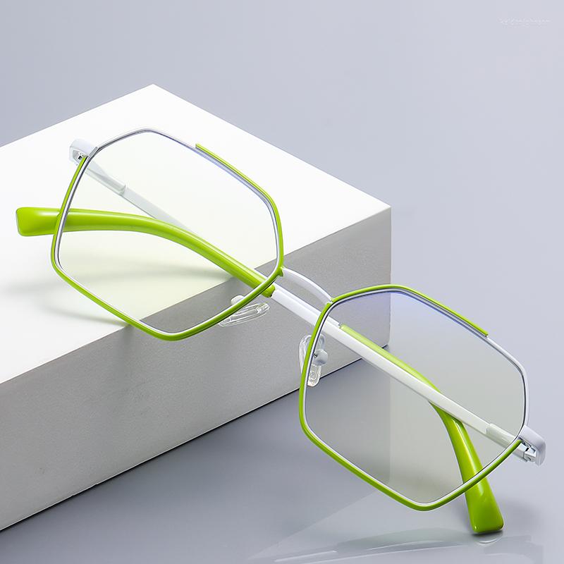 

Sunglasses Geometric Polygonal Metal Anti Blue Light Glasses Designer Computer Protection Eyeglasses Women Girl Fashion Brand Eyewear Frame