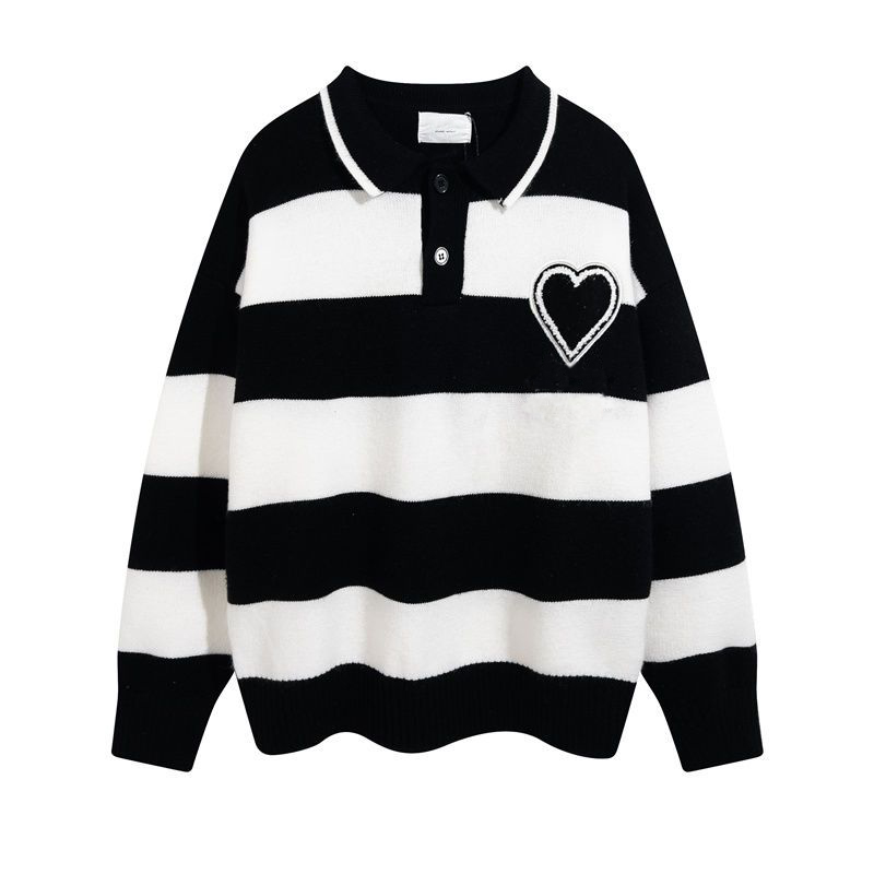 

sweater man woman knit high collar Love A womens fashion letter stripe long sleeve clothes Top 20ss