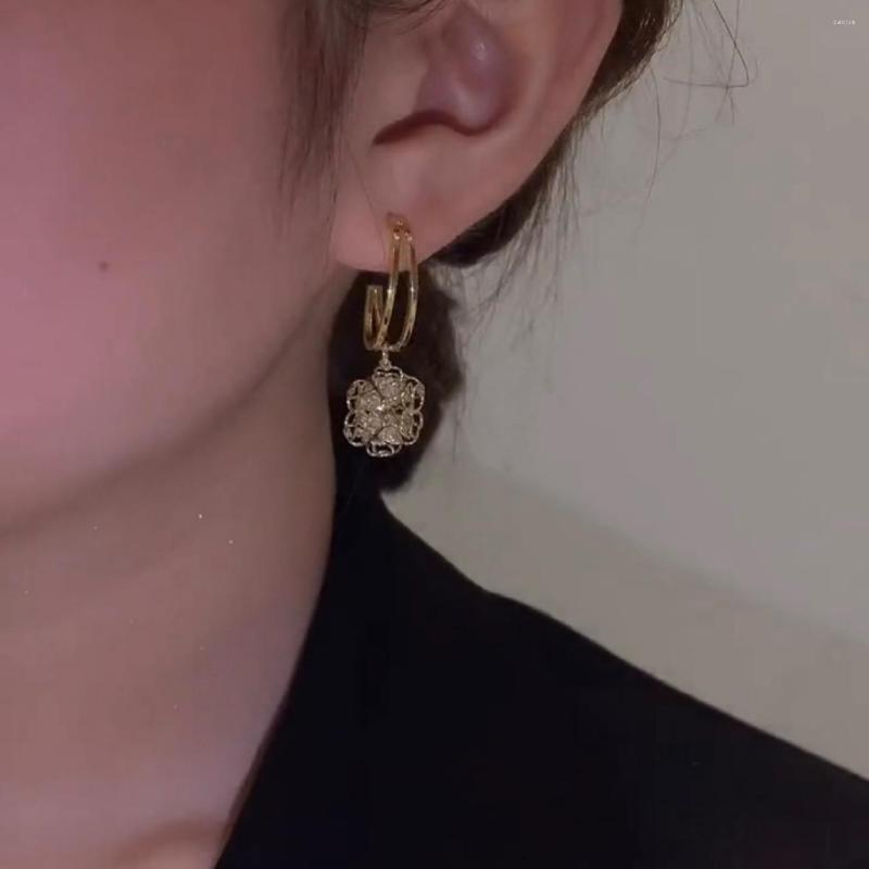 

Stud Earrings JOJOZ 2022 Exquisite Hollow Flower Ball Retro Style Fashion Versatile Silver Needle