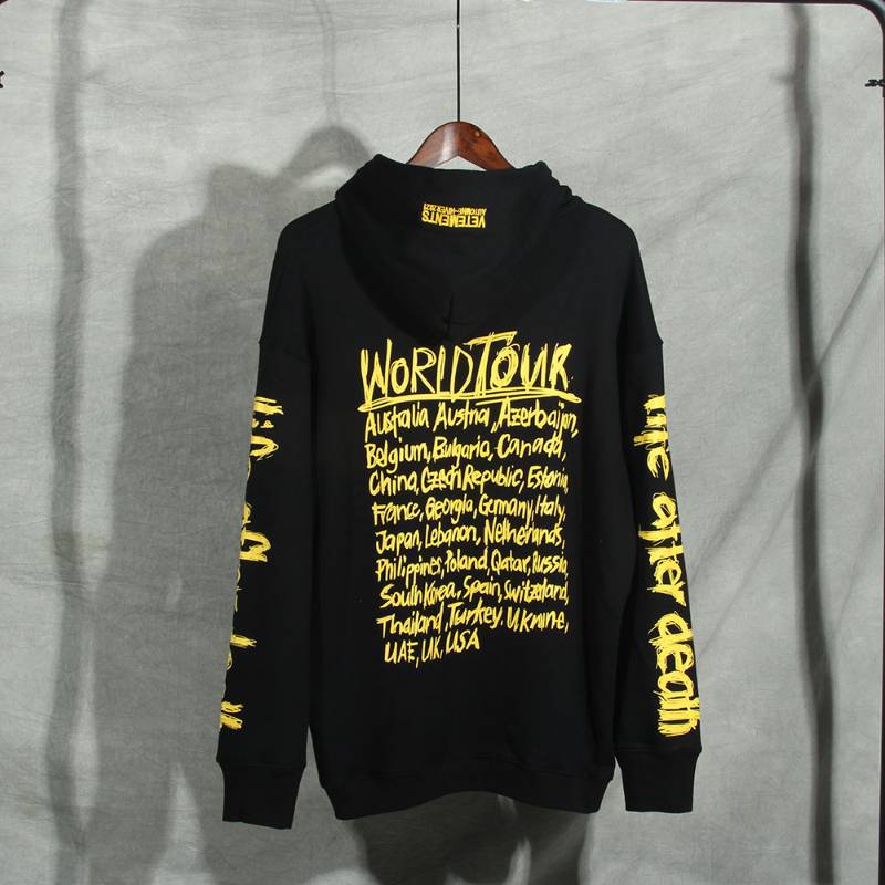

Fall Winter Vetements Big Logo Hoodie Oversized Hip-hop Vetements Hoodies Women Couples Hooded Sweatshirt, Black