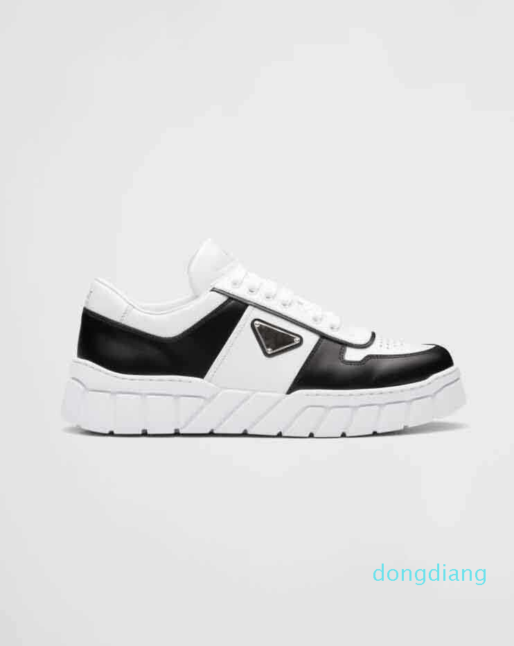 

Men Sneakers Shoes Sports Eu38-46 Famous Summer Sporty Leather White Black Enameled-Metal Triangle Breathable Mesh Leather Man Comfort