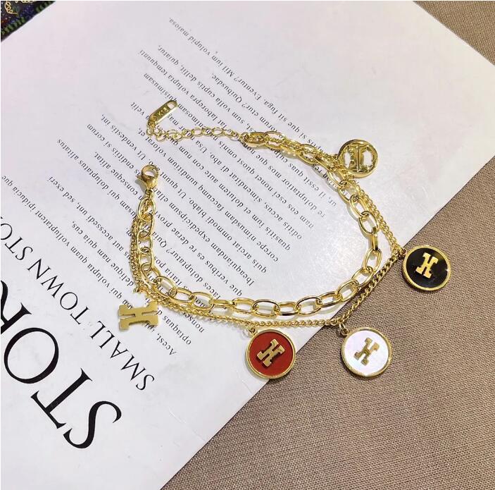 

European and American Designer Link Chains Charm New Style Luxury Brand 18k Gold-plated Bracelets High Value Couples with Bracelet L099