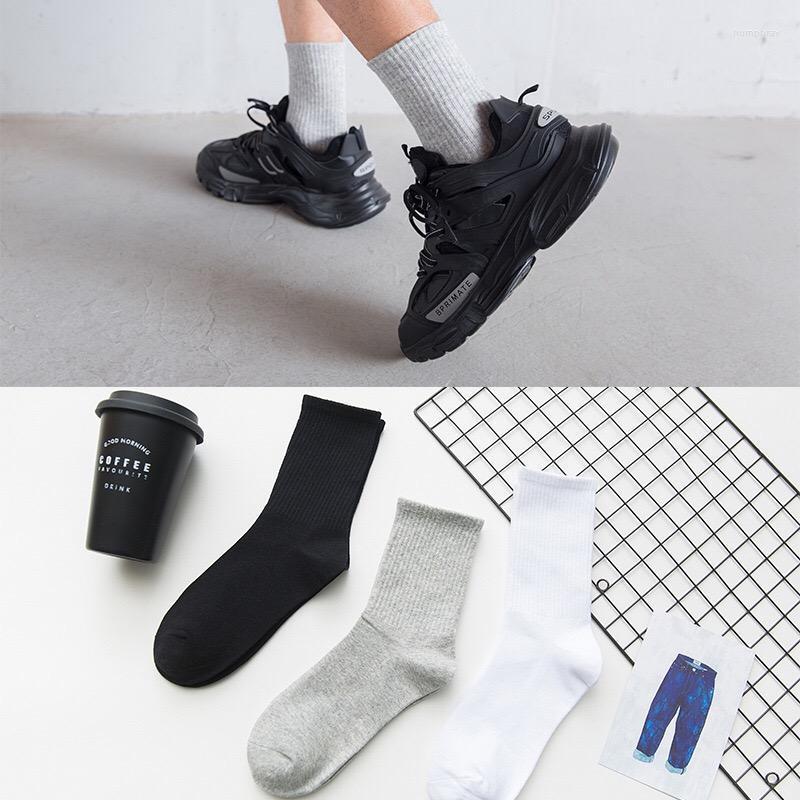 

Men's Socks Solid Color Imple Cotton Men Women's For Spring Autumn Winter, Black