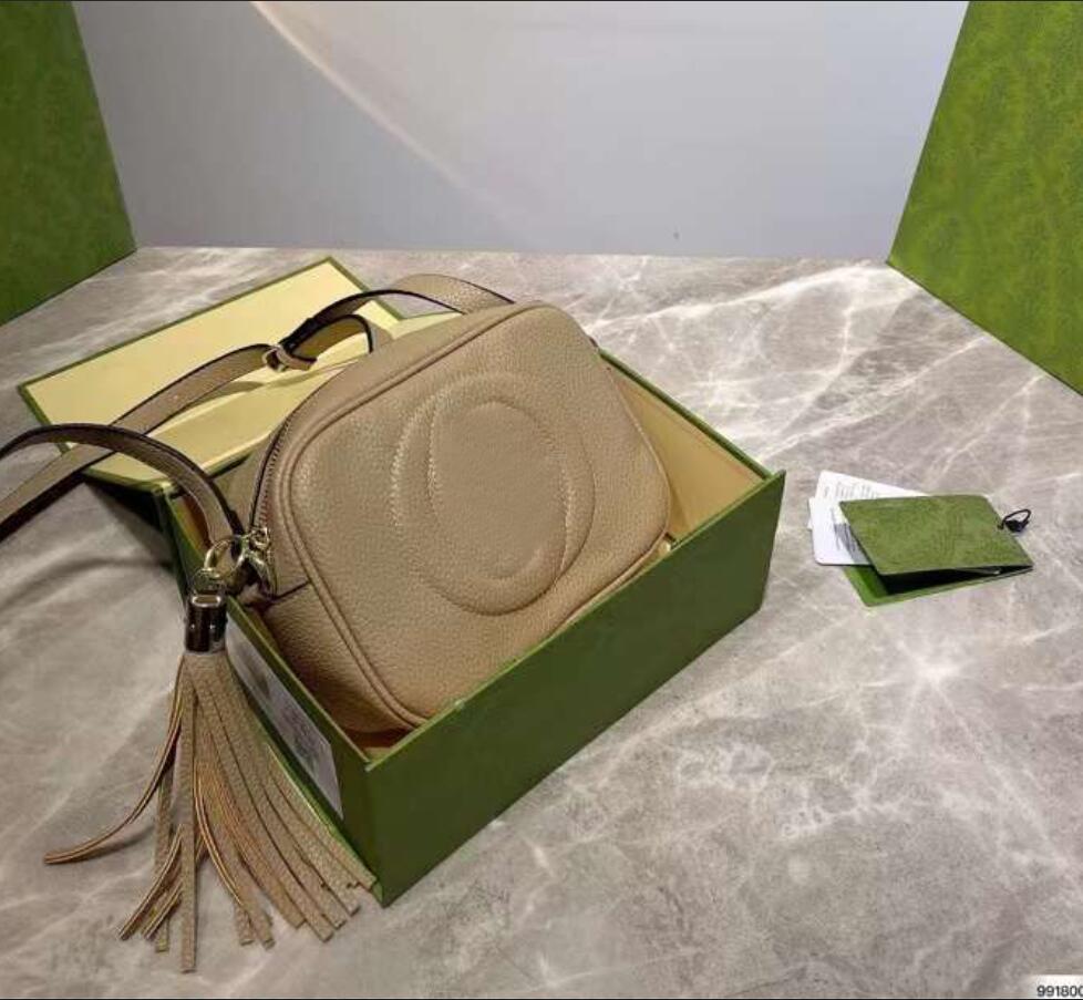 

Designer bag SOHO Disco Vintage Ladies Leather Handbag shoulder bag Camera bag with tassel top quality Totes Crossbody purse, Khaki 2