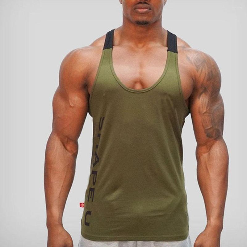 

Men's Tank Tops Men Sleeveless Vest Loose Casual Tanks Running Fitness Spandex Vests U-Neck -2XL, Black