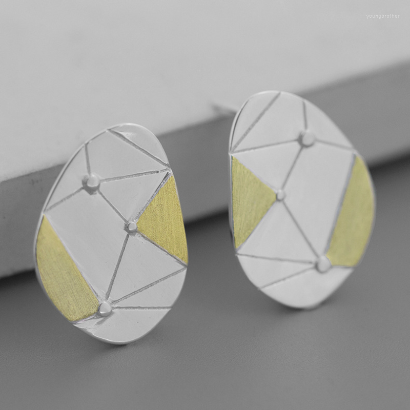 

Stud Earrings INATURE 925 Sterling Silver Fashion Big Geometric Triangle Hexagon For Women Jewelry Gifts