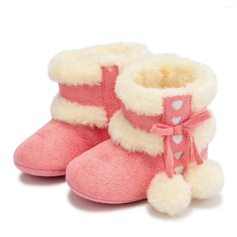 

First Walkers Born Baby Girls Shoes Winter Selling Fleece Thick Snow Boots Casual Comfortable Non-Slip Soft Sole Toddler, Black